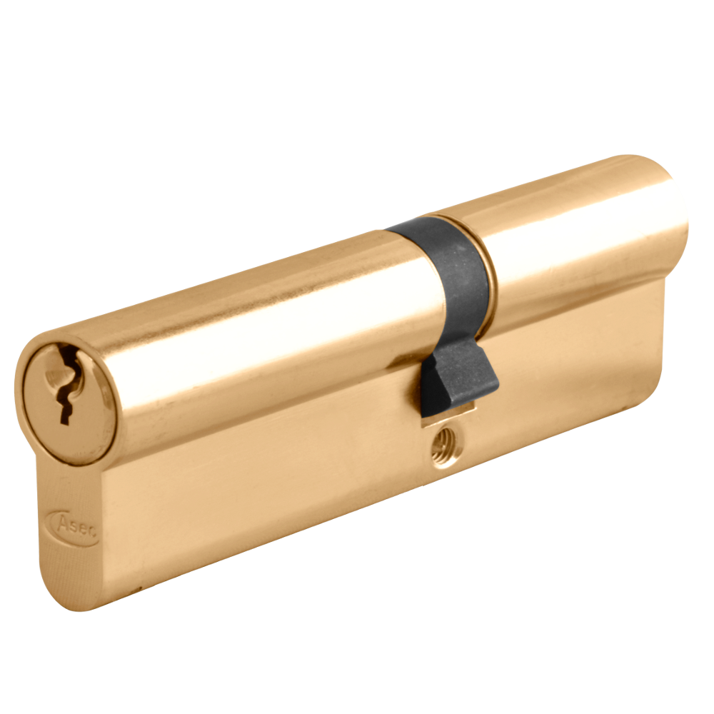 ASEC 6-Pin Euro Double Cylinder 120mm 75/45 70/10/40 Keyed To Differ - Polished Brass