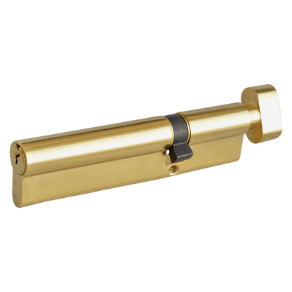 ASEC 6-Pin Euro Key & Turn Cylinder 120mm 75/T45 70/10/T40 Keyed To Differ - Polished Brass