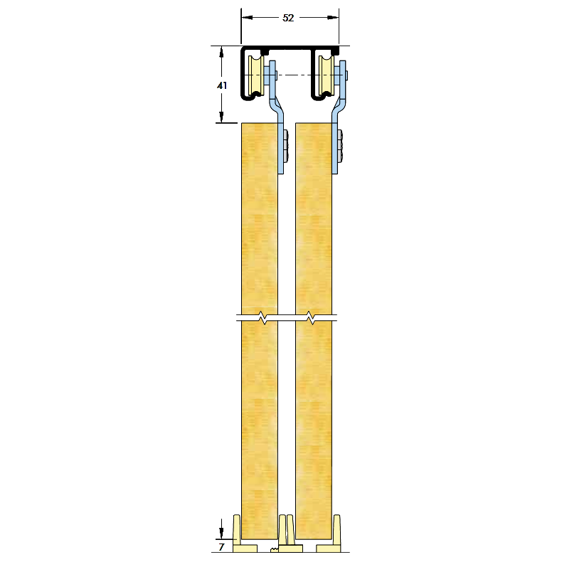 ASEC Sliding Wardrobe Double Gear Up to 1200mm