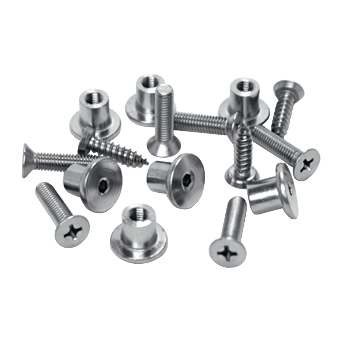 ASEC Cubicle Bolts, Nuts & Screws Kit Fixings To Suit 20mm Board - Stainless Steel