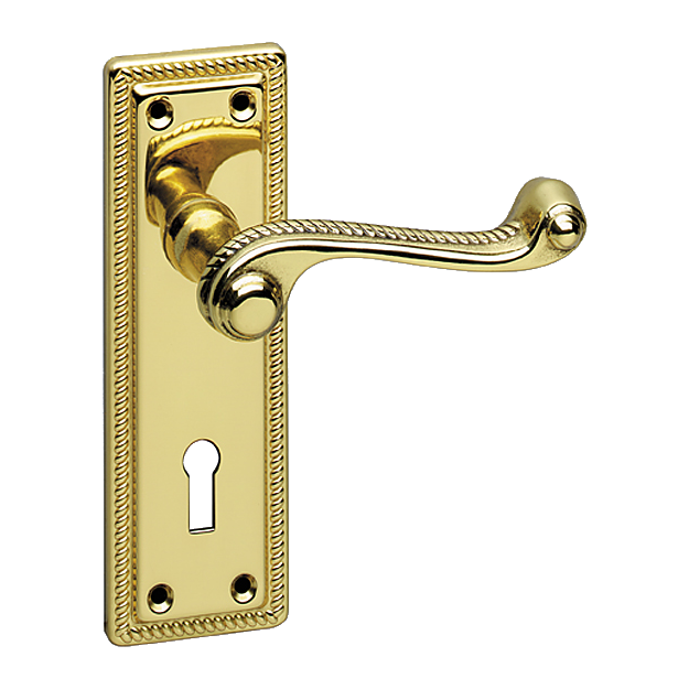 ASEC URBAN Classic Georgian Lever on Plate Lock Door Furniture Pro - Polished Brass