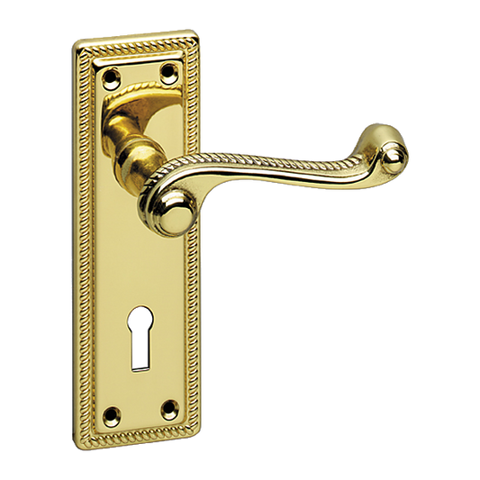 ASEC URBAN Classic Georgian Lever on Plate Lock Door Furniture Pro - Polished Brass