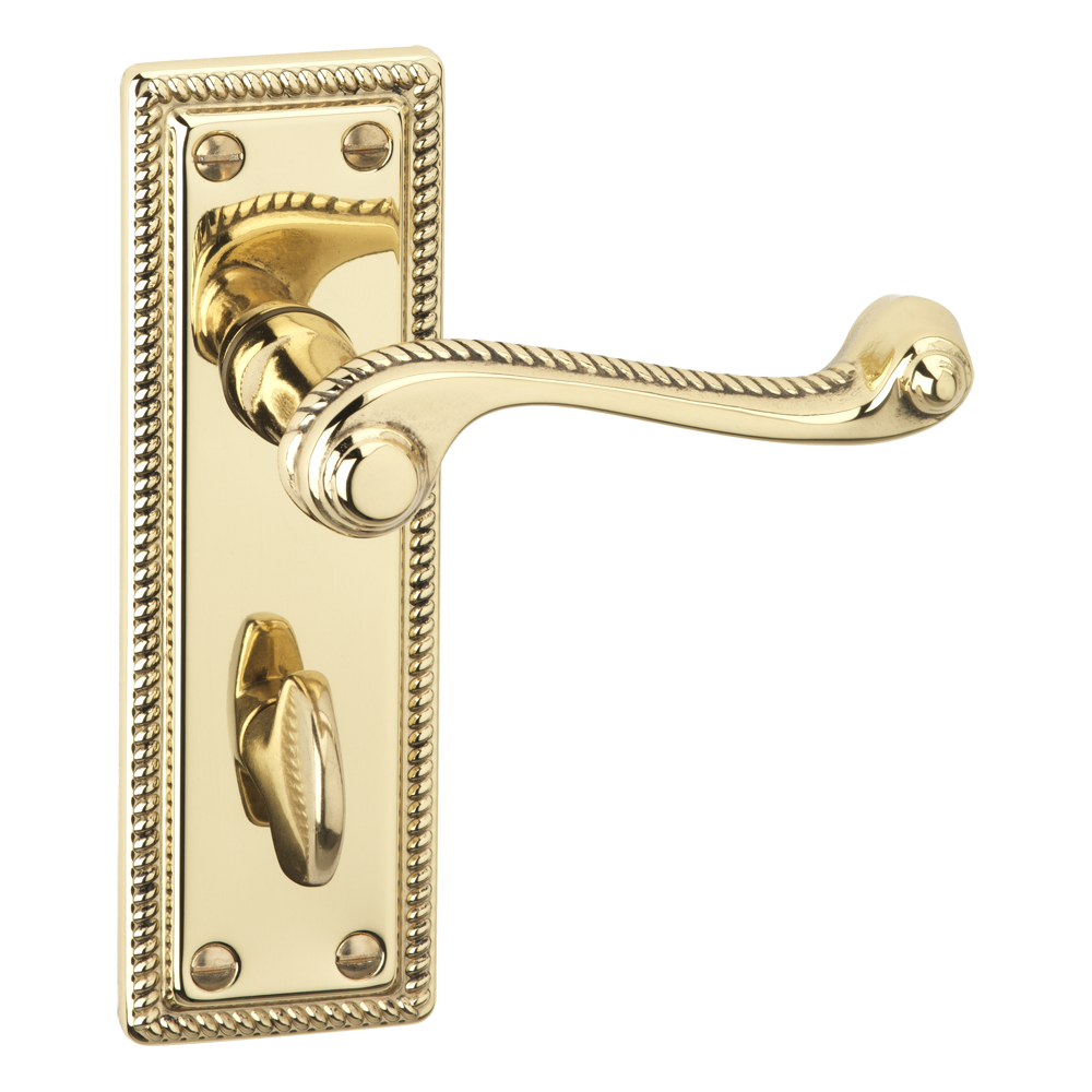 ASEC URBAN Classic Georgian Bathroom Lever on Plate Door Furniture Pro - Polished Brass