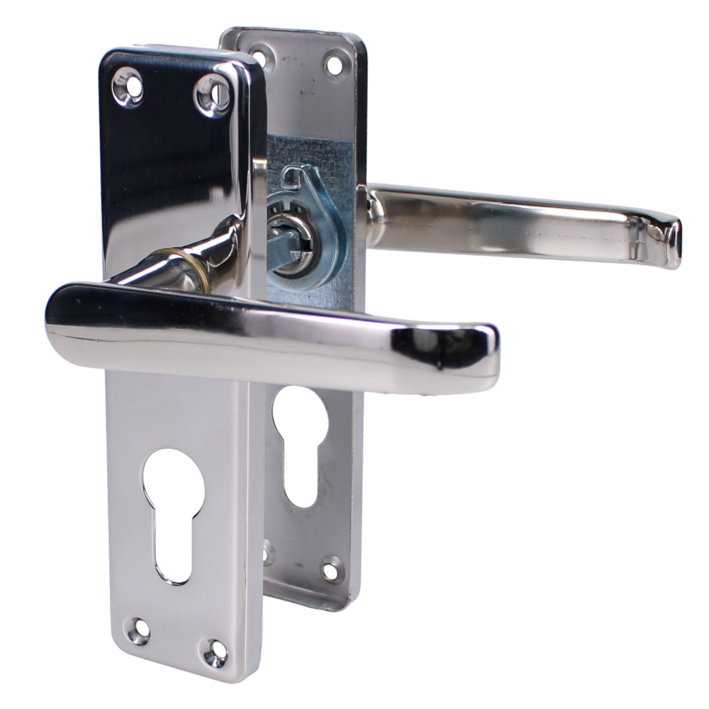 ASEC URBAN Classic Victorian Euro Lever on Plate Door Furniture Pro - Polished Nickel