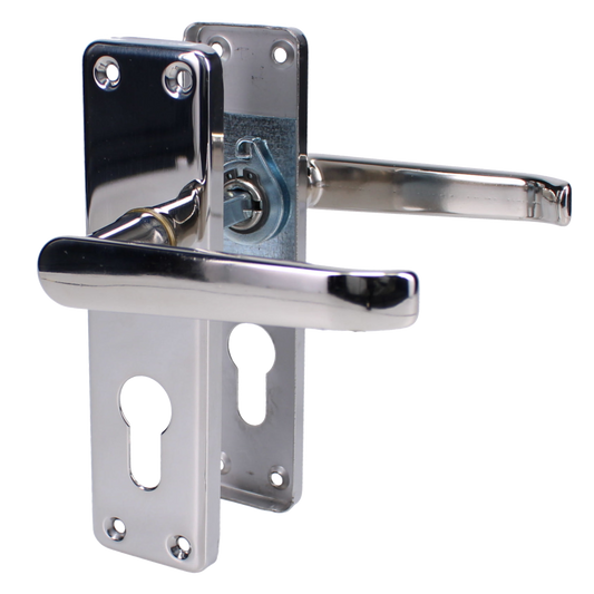 ASEC URBAN Classic Victorian Euro Lever on Plate Door Furniture Pro - Polished Nickel