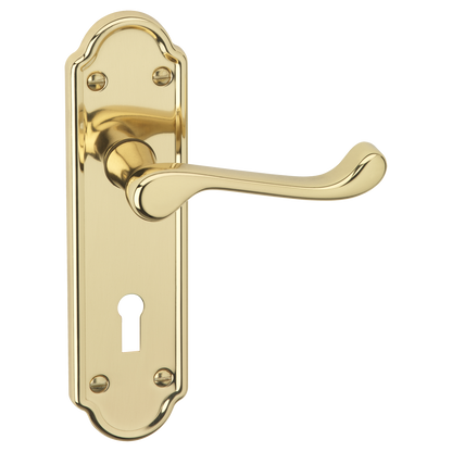 ASEC URBAN San Francisco Lever on Plate Lock Door Furniture Pro - Polished Brass