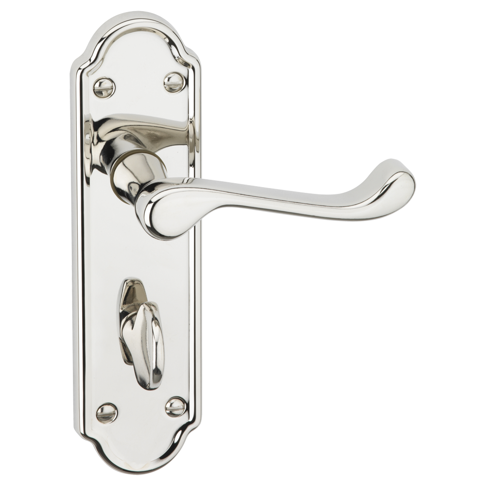 ASEC URBAN San Francisco Bathroom Lever on Plate Door Furniture Pro - Polished Nickel