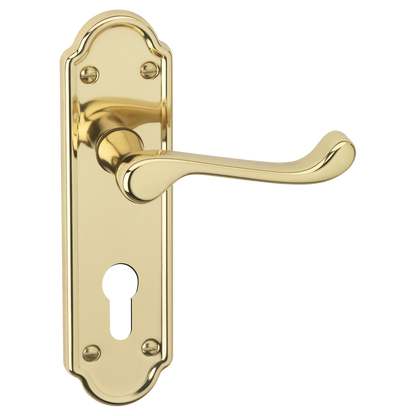 ASEC URBAN San Francisco Euro Lever on Plate Door Furniture Pro - Polished Brass