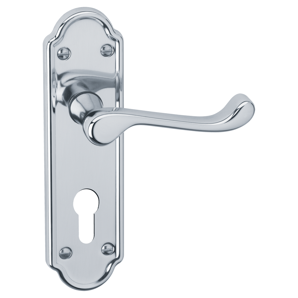 ASEC URBAN San Francisco Euro Lever on Plate Door Furniture Pro - Polished Nickel