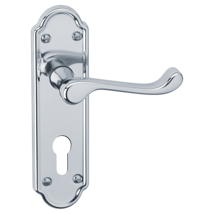 ASEC URBAN San Francisco Euro Lever on Plate Door Furniture Pro - Polished Nickel