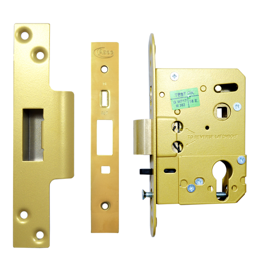 ASEC Euro / Oval Nightlatch Case 76mm - Polished Brass