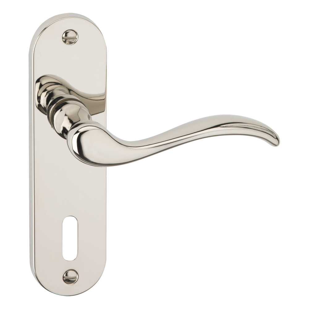 ASEC URBAN Washington Lever on Plate Lock Door Furniture Pro - Polished Nickel