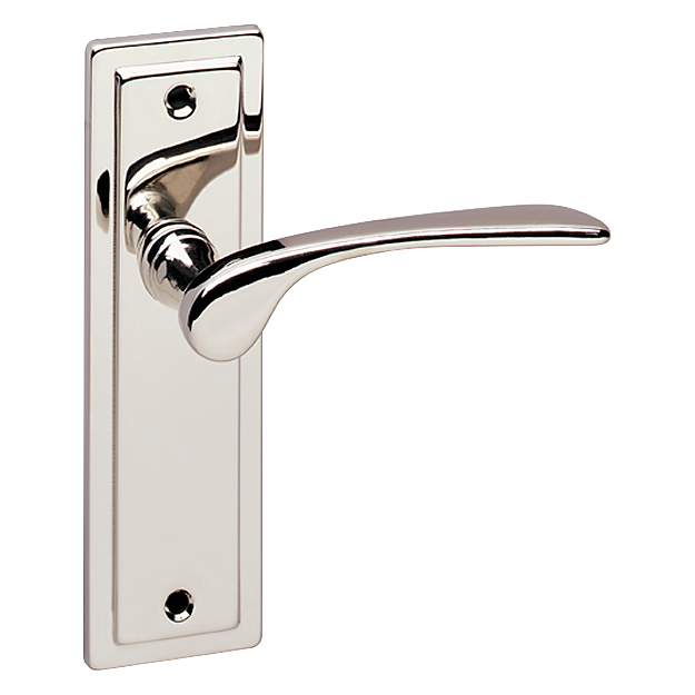 ASEC URBAN New York Lever on Plate Latch Door Furniture Pro Discontinued mnf - Polished Nickel