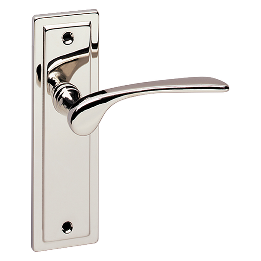 ASEC URBAN New York Lever on Plate Latch Door Furniture Pro Discontinued mnf - Polished Nickel