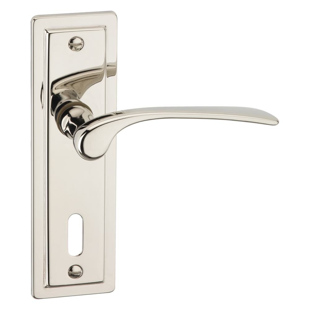 ASEC URBAN New York Lever on Plate Lock Door Furniture Pro - Polished Nickel