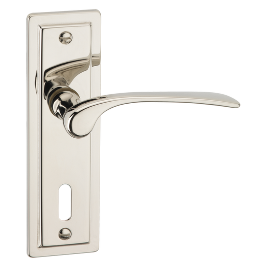 ASEC URBAN New York Lever on Plate Lock Door Furniture Pro - Polished Nickel