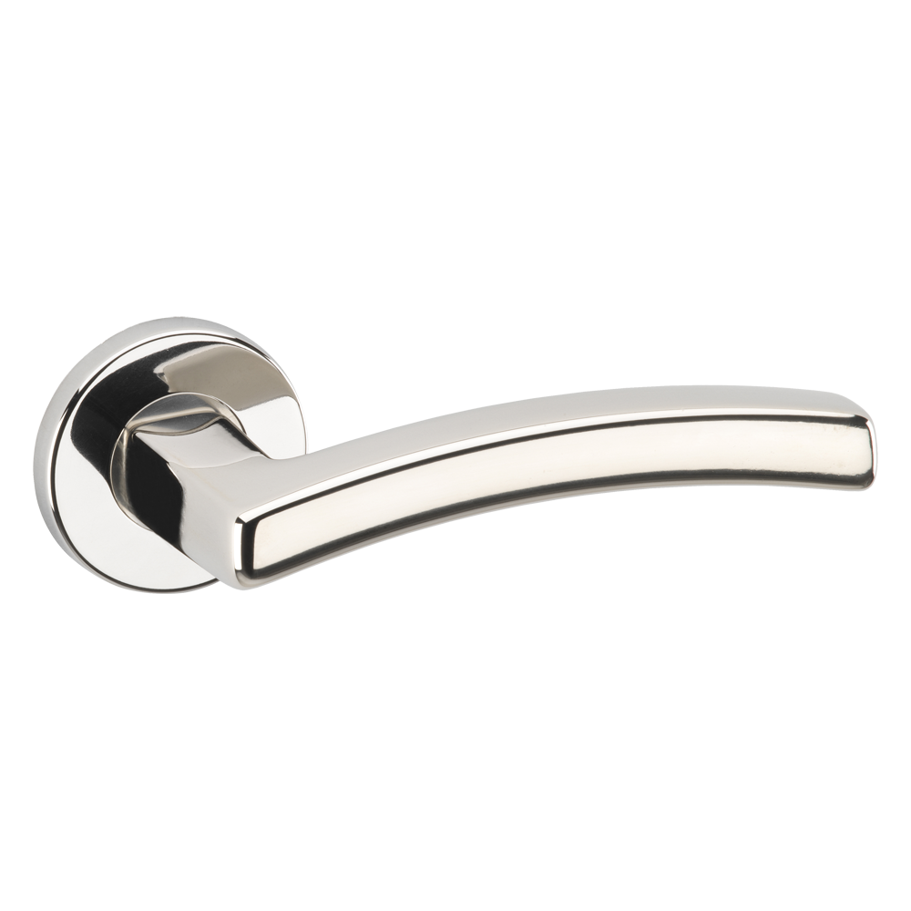 ASEC URBAN Chicago Lever on Round Rose Door Furniture Pro - Polished Nickel