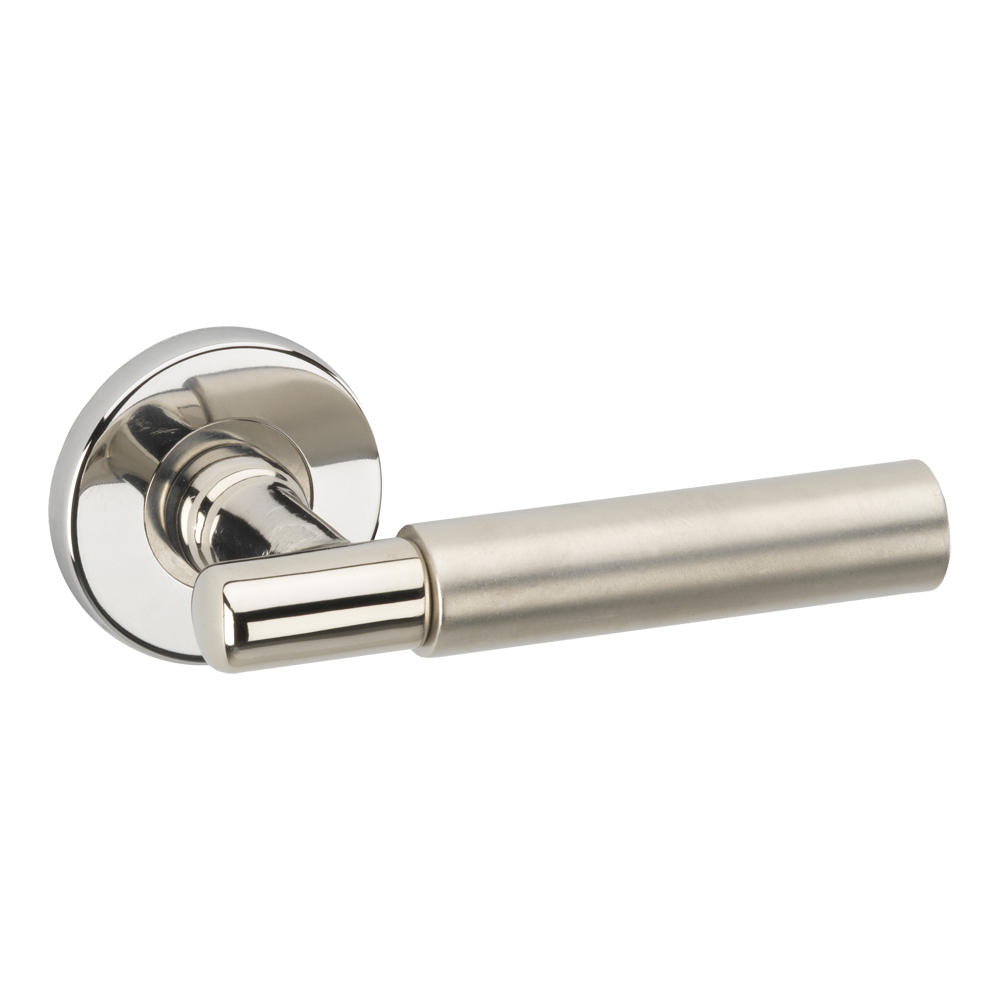 ASEC URBAN Boston Lever on Round Rose Door Furniture Pro - Polished Nickel