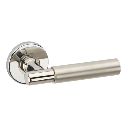 ASEC URBAN Boston Lever on Round Rose Door Furniture Pro - Polished Nickel