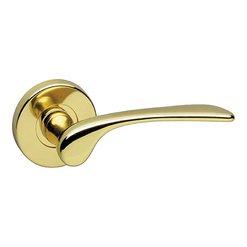 ASEC URBAN New York Round Lever on Rose Door Furniture Pro - Polished Brass