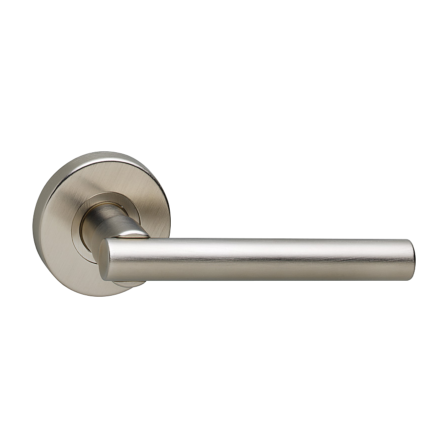 ASEC URBAN Denver Lever on Round Rose Door Furniture Pro - Satin Nickel