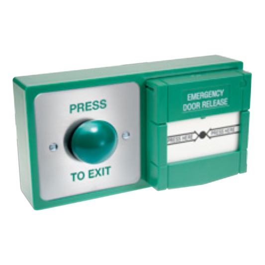 ASEC Combined Exit Button and Call Point DBB-22-04-G - Green