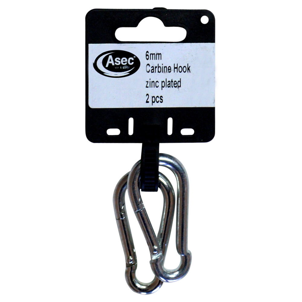 ASEC Steel Carbine Hooks 6mm - Zinc Plated