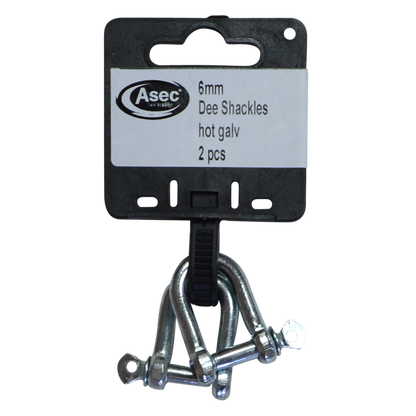 ASEC Steel Dee Shackles 6mm - Zinc Plated