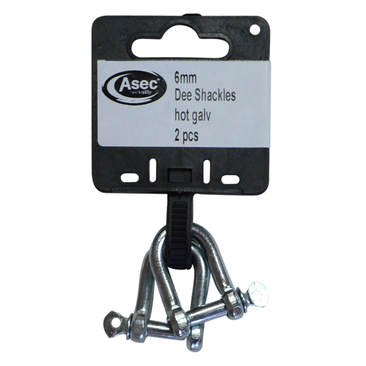 ASEC Steel Dee Shackles 6mm - Zinc Plated