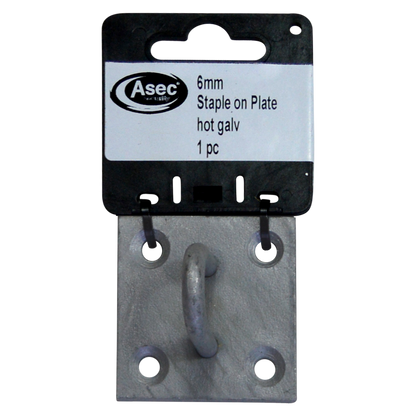 ASEC Steel Staple on Plate 6mm - Zinc Plated