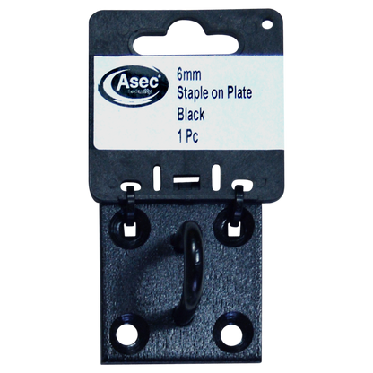 ASEC Steel Staple on Plate 6mm - Black