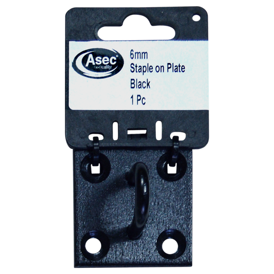 ASEC Steel Staple on Plate 6mm - Black