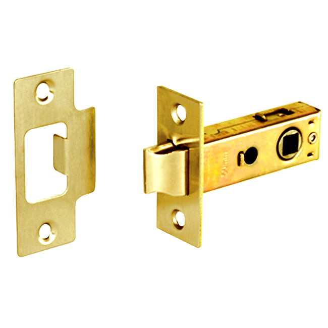 ASEC Bolt Through Tubular Mortice Latch 63mm - Polished Brass