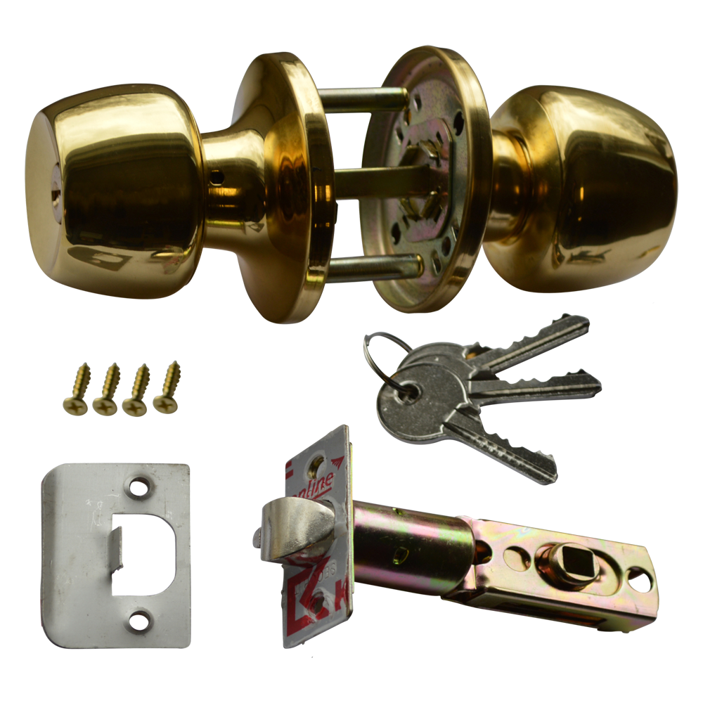 ASEC Entrance Knobset Polished Brass