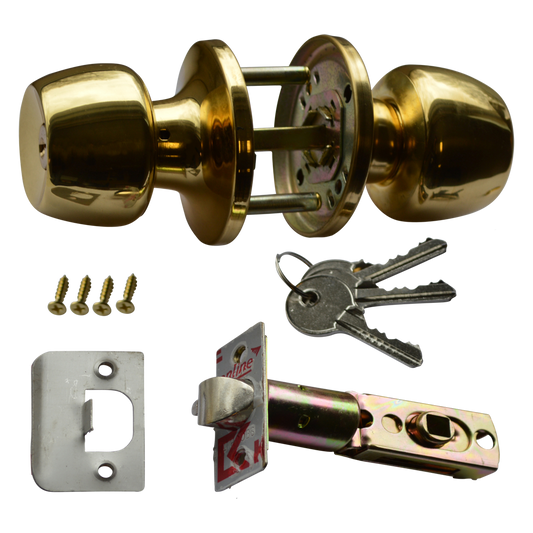 ASEC Entrance Knobset Polished Brass