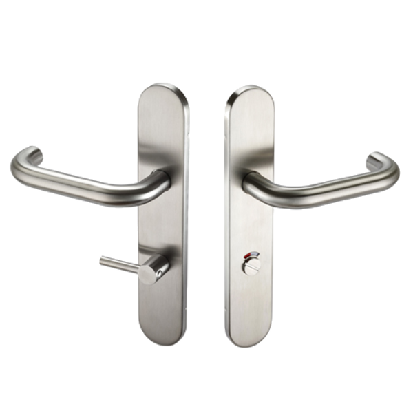 ASEC Radius Backplate Lever Furniture DDA Lever Bath - Satin Stainless Steel