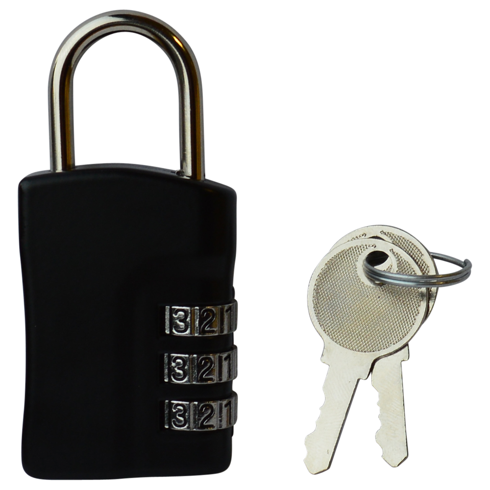 ASEC Open Shackle Recodable Combination Padlock 3 Wheel - Steel