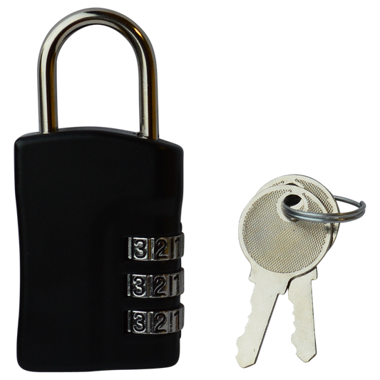 ASEC Open Shackle Recodable Combination Padlock 3 Wheel - Steel