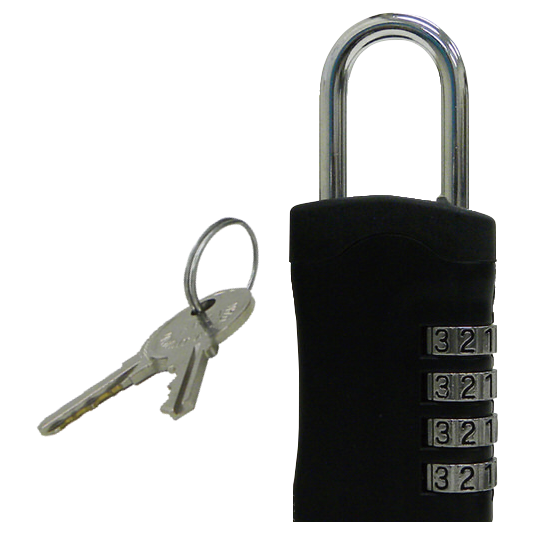 ASEC Open Shackle Recodable Combination Padlock 4 Wheel - Steel