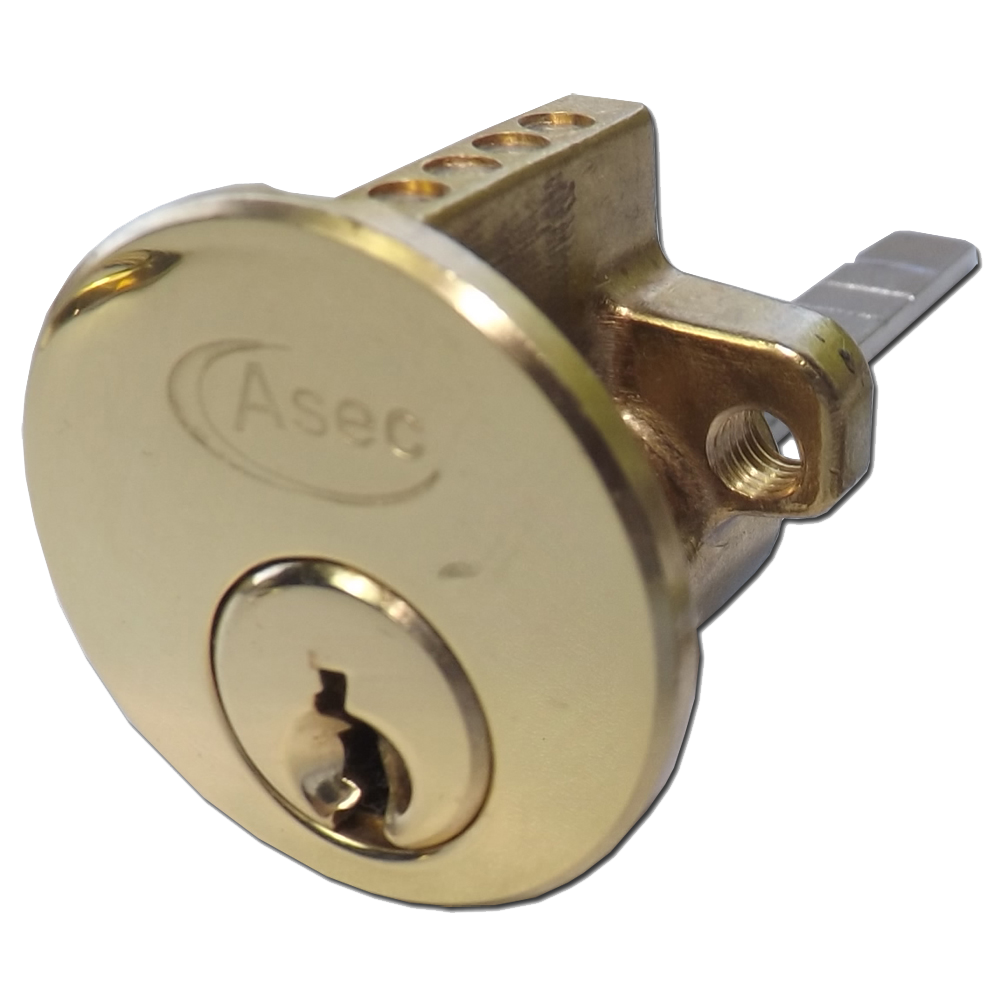 ASEC 5-Pin Rim Cylinder Keyed Alike A - Polished Brass