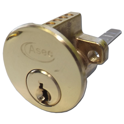 ASEC 5-Pin Rim Cylinder Keyed Alike A - Polished Brass