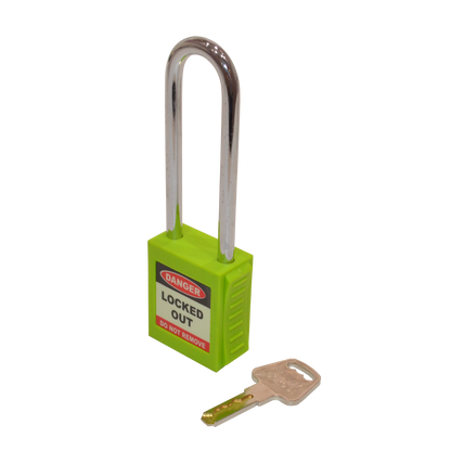 ASEC Safety Lockout Tagout Padlock Long Shackle Green