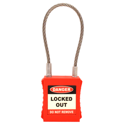 ASEC Safety Lockout Tagout Padlock with Wire Shackle 42mm Width