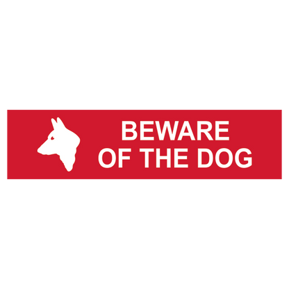 ASEC Beware of The Dog Sign 200mm x 50mm 200mm x 50mm - Red & White