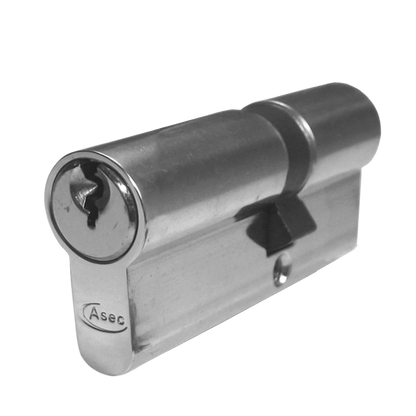 ASEC 5-Pin Euro Double Cylinder 65mm 30/35 25/10/30 Keyed To Differ - Nickel Plated