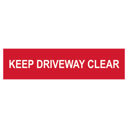 ASEC Keep Driveway Clear Sign 200mm x 50mm 200mm x 50mm - Red & White