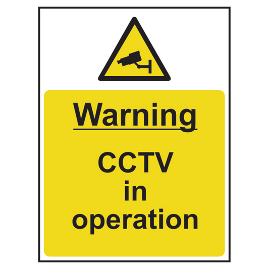 ASEC Warning: CCTV In Operation Sign 300mm x 400mm 300mm x 400mm - Black & Yellow