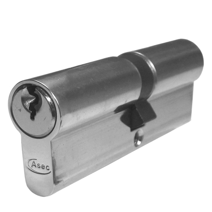 ASEC 5-Pin Euro Double Cylinder 90mm 45/45 40/10/40 Keyed To Differ - Nickel Plated