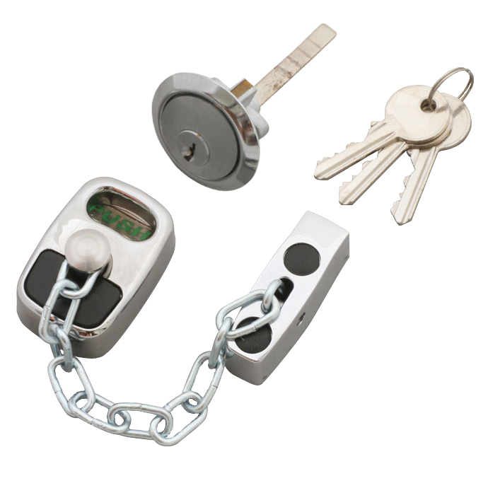 ASEC Door Chain with External Cylinder White