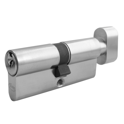 ASEC 5-Pin Euro Key & Turn Cylinder 70mm 35/T35 30/10/T30 Keyed To Differ - Nickel Plated